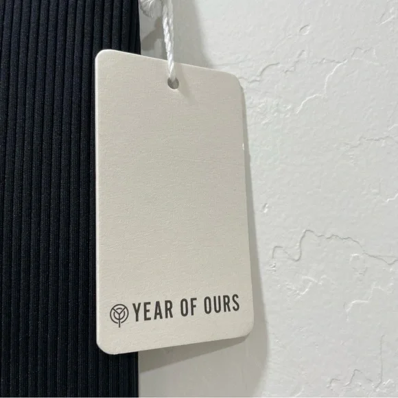 NWT Year Of Ours Ribbed Flare Black Leggings Pants Stretch Yoga Women’s Small - Picture 7 of 13